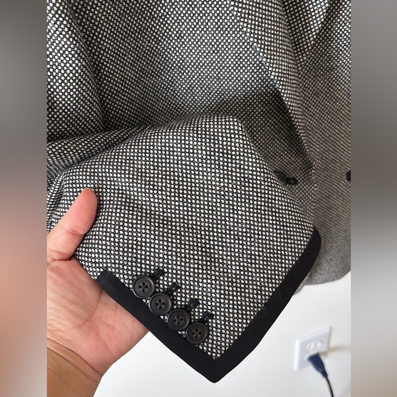 J.Crew Wool Tweed Single Button Blazer Jacket Black White Size 6 - Picture 2 of 5